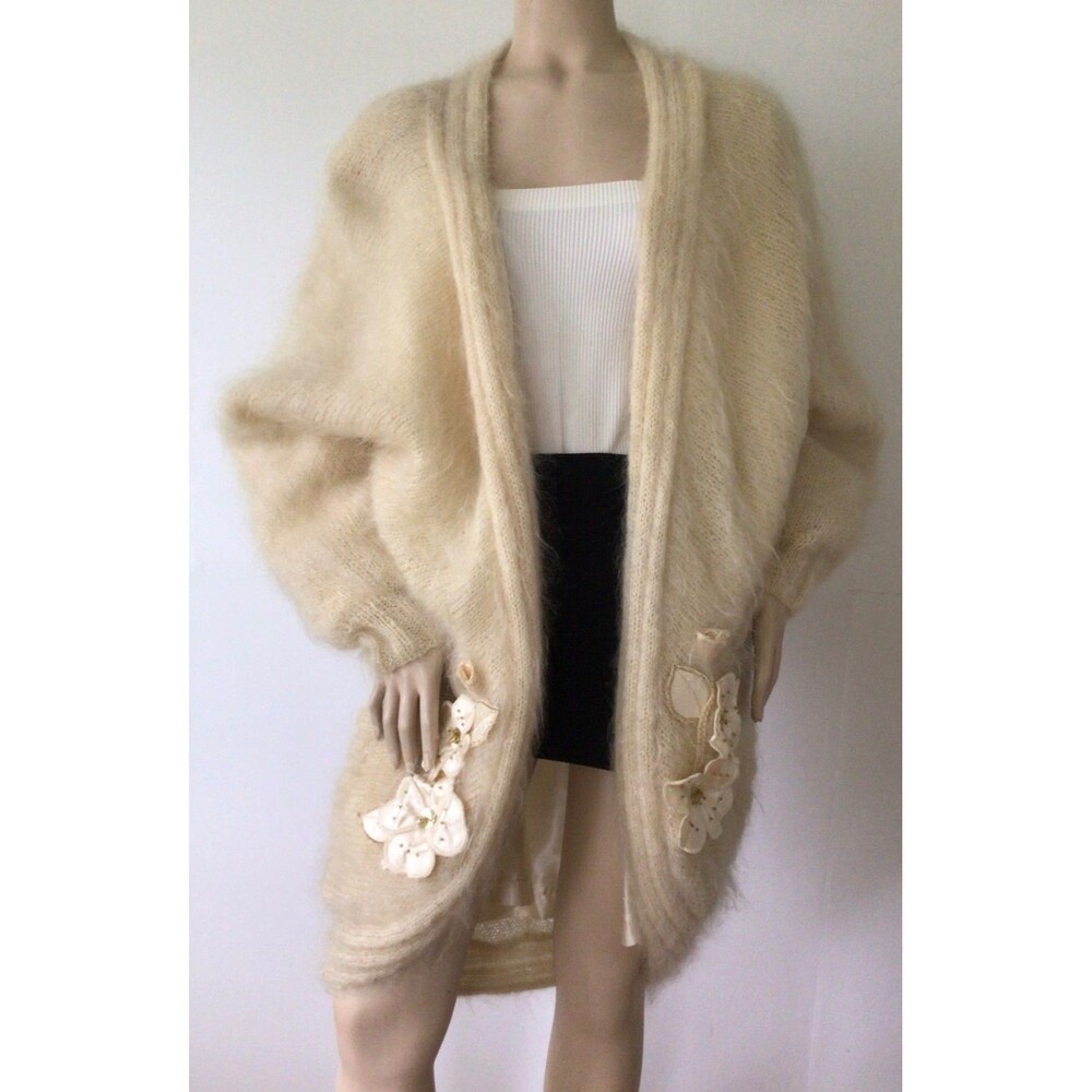 Vintage SYLVIA MARY "Made in Great Britian" Open Front Cardigan/Sweater (Size L)